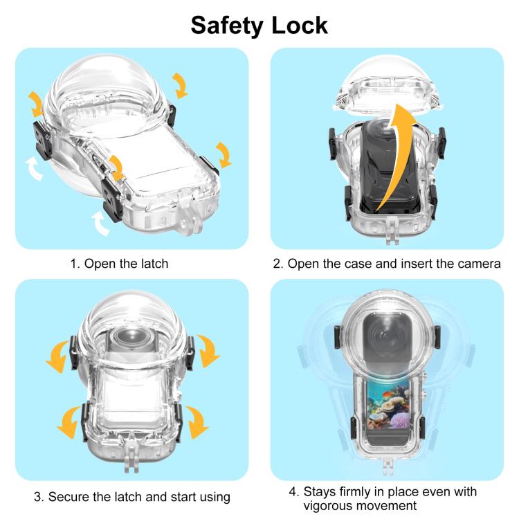 For Insta360 X5 PULUZ 60m Waterproof Sealed Diving Case