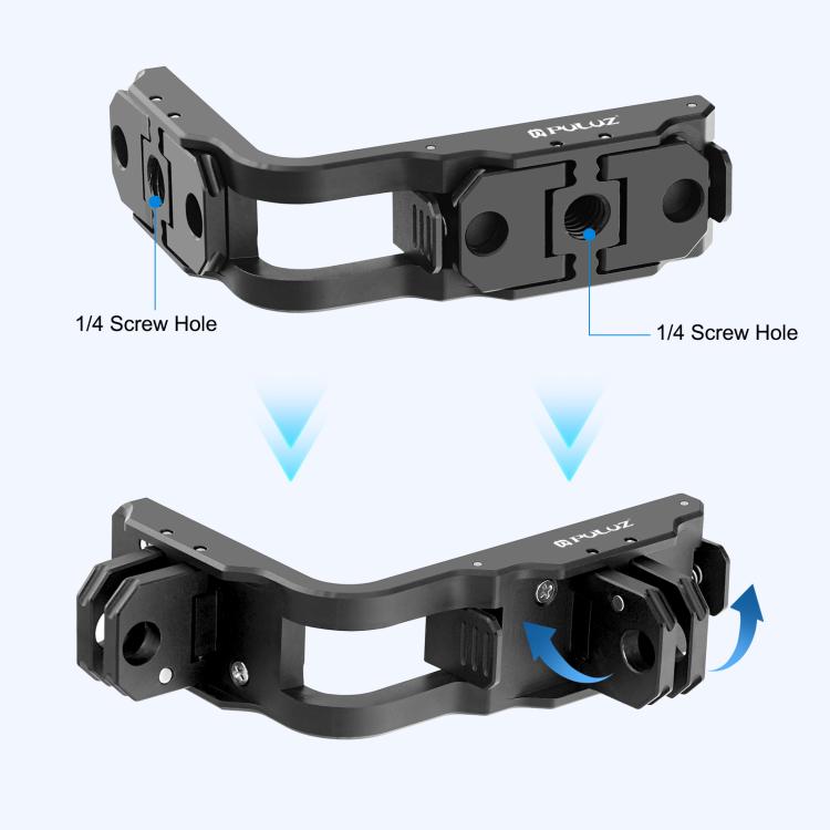 For DJI Osmo Action 5 Pro / 4 / 3 PULUZ Vertical Horizontal Shooting Quick Release Metal Magnetic L Bracket