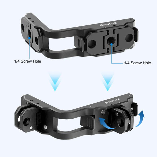 For DJI Osmo Action 5 Pro / 4 / 3 PULUZ Vertical Horizontal Shooting Quick Release Metal Magnetic L Bracket