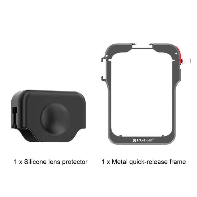 For DJI Osmo 360 PULUZ Aluminum Alloy Protective Cage Expansion Frame with Lens Cover