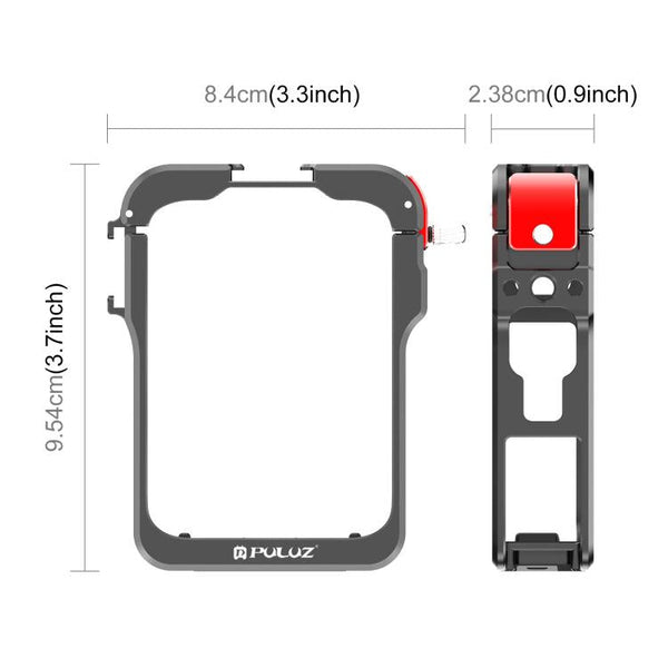 For DJI Osmo 360 PULUZ Aluminum Alloy Protective Cage Expansion Frame with Lens Cover