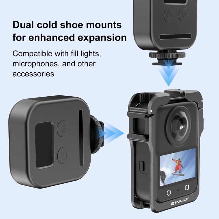 For DJI Osmo 360 PULUZ Aluminum Alloy Protective Cage Expansion Frame with Lens Cover