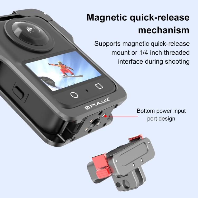 For DJI Osmo 360 PULUZ Aluminum Alloy Protective Cage Expansion Frame with Lens Cover