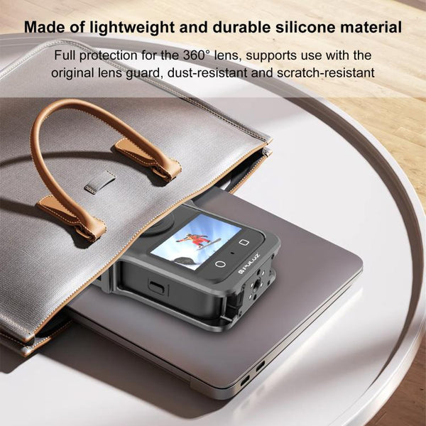For DJI Osmo 360 PULUZ Aluminum Alloy Protective Cage Expansion Frame with Lens Cover