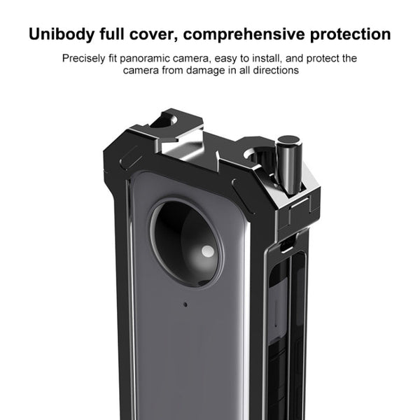 For Insta360 X3 PULUZ Metal Protective Cage Rig Housing Frame with Expand Cold Shoe Base & Tripod Adapter