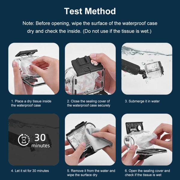 For DJI Osmo Action 5 Pro / 3 / 4 PULUZ 60m Underwater Waterproof Housing Diving Case with Cold Shoe & Buckle Basic Mount & Screw