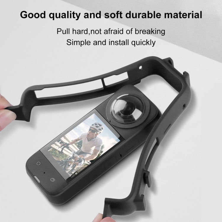 For Insta360 X3 PULUZ Cold Shoe PC Plastic Protective Frame with Adapter Mount & Screw