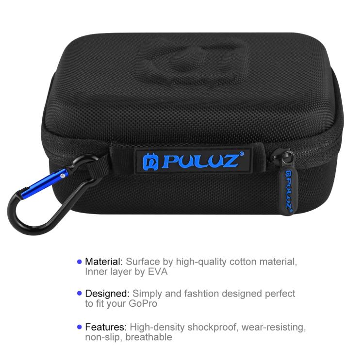 PULUZ Waterproof Carrying and Travel Case for GoPro, DJI Osmo Action and other Sport Cameras Accessories, Small Size: 16cm x 12cm x 7cm