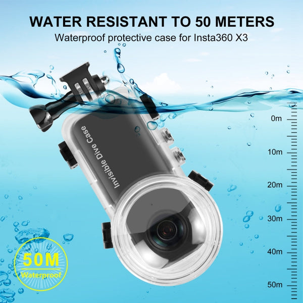 For Insta360 X3 PULUZ 50m Waterproof Sealed Diving Case