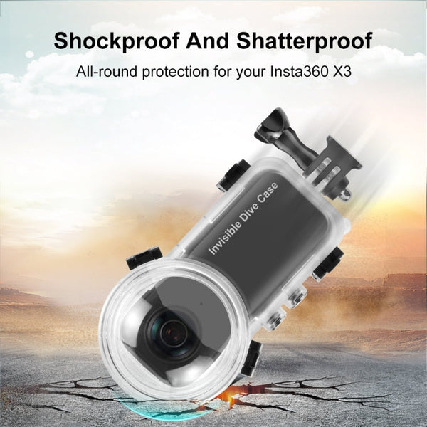 For Insta360 X3 PULUZ 50m Waterproof Sealed Diving Case