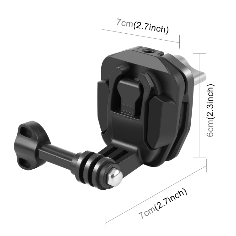 PULUZ Motorcycle Windshield Action Camera Mount Clip for GoPro Hero12 Black / DJI Osmo Action 4 / Insta360 X4 / Ace Pro and Other Action Cameras