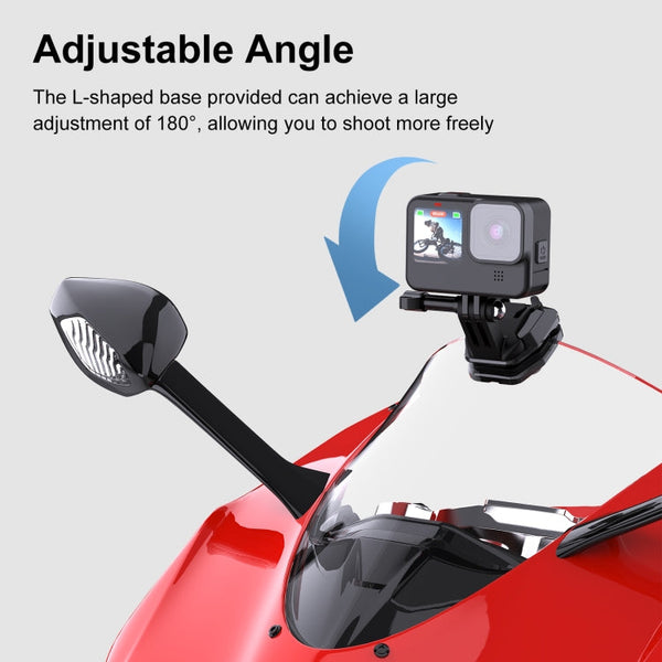 PULUZ Motorcycle Windshield Action Camera Mount Clip for GoPro Hero12 Black / DJI Osmo Action 4 / Insta360 X4 / Ace Pro and Other Action Cameras