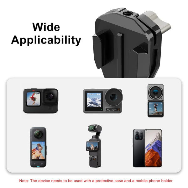 PULUZ Motorcycle Windshield Action Camera Mount Clip for GoPro Hero12 Black / DJI Osmo Action 4 / Insta360 X4 / Ace Pro and Other Action Cameras