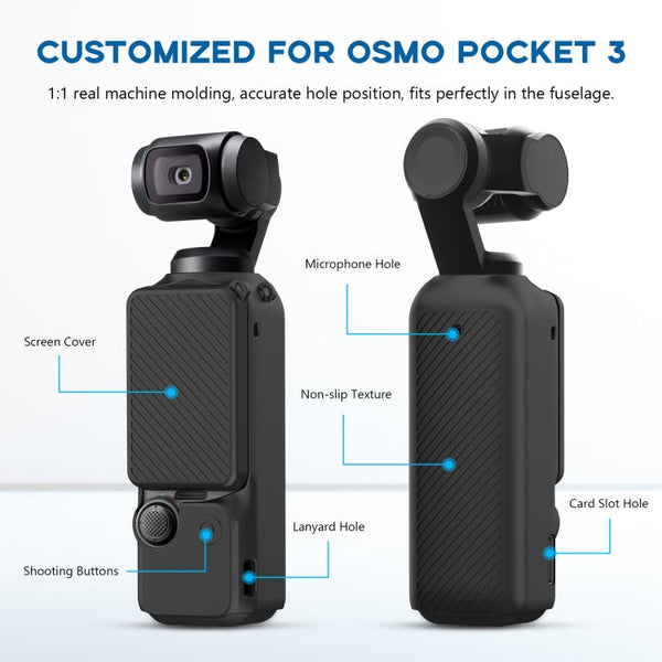 For DJI OSMO Pocket 3 PULUZ  2 in 1 Silicone Cover Case Set with Strap