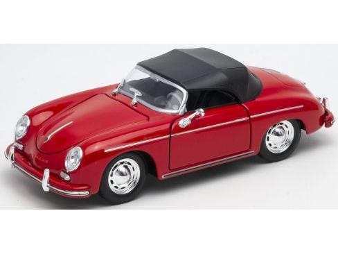 Porsche 356 A Speedster Red Closed Top 1:24 Scale Welly Diecast Model