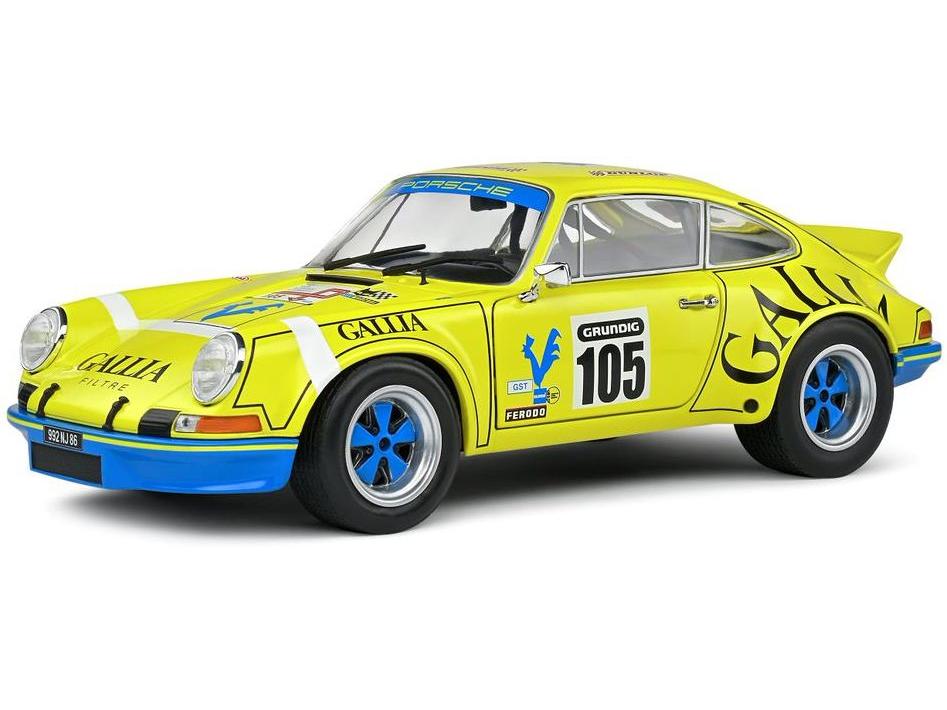 Porsche 911 RSR Yellow Lafosse Angoulet Tour De France Automobile 1973 1:18 Scale Solido Diecast Model