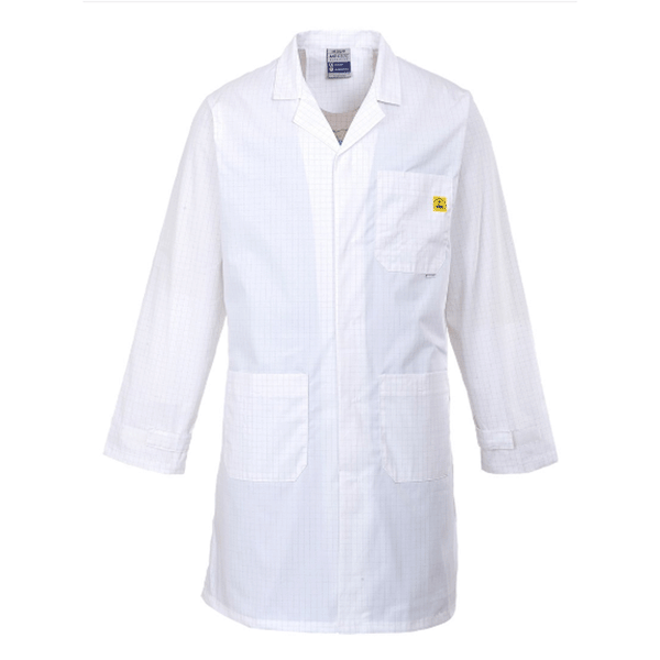 Portwest AS10 Anti-Static ESD Stud Front Coat Various Colours