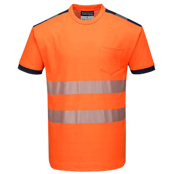 Portwest T181 PW3 Hi-Vis Short Sleeve Work T-Shirt Various Colours