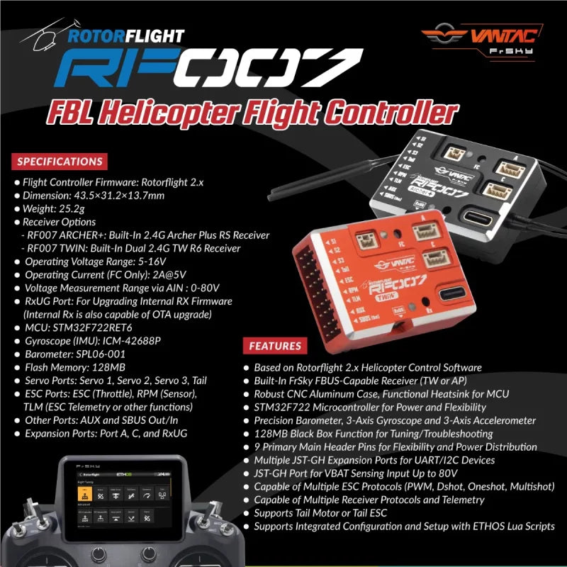 Rotorflight RF007 Archer Flight Controller