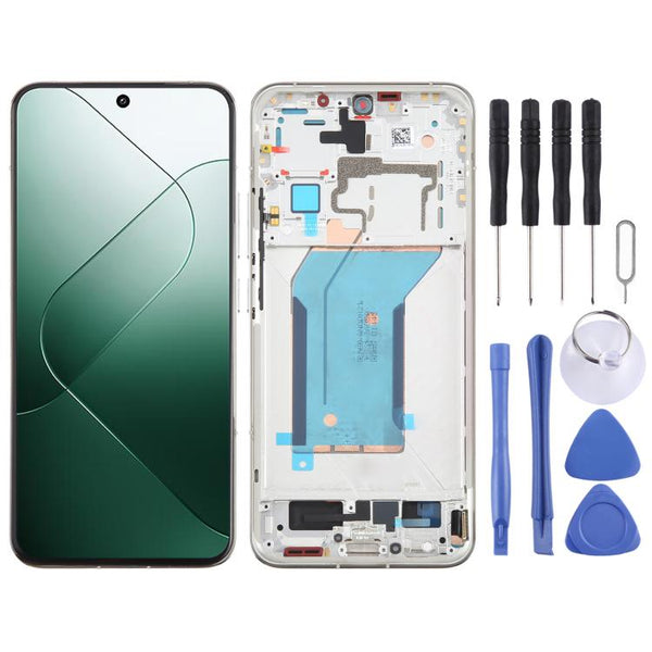 For Xiaomi 14 AMOLED Original LCD Screen Digitizer Full Assembly with Frame