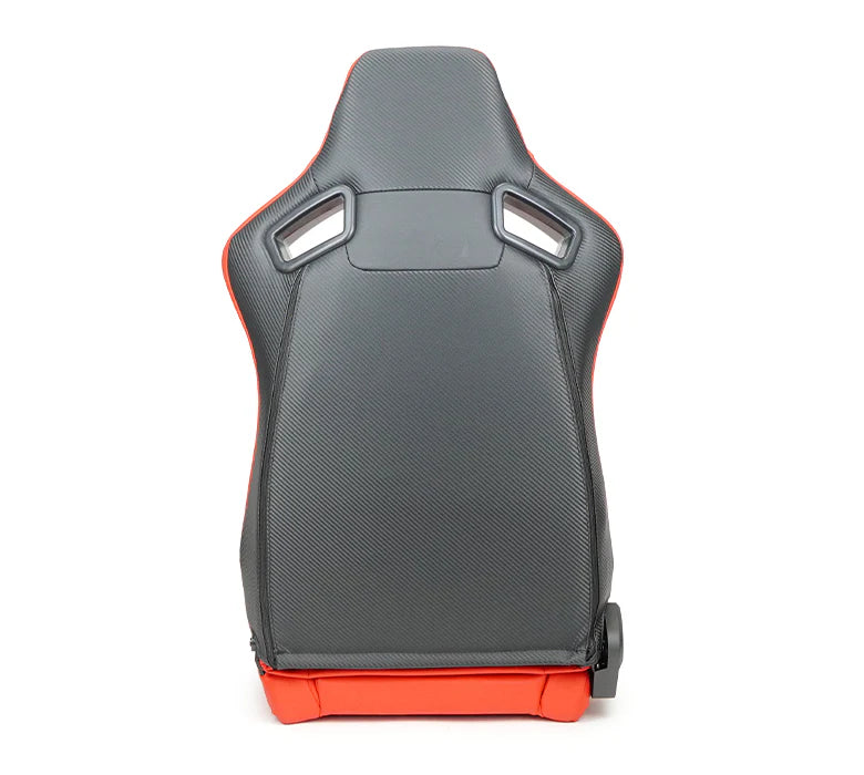 NRG Innovations PRISM RSC-750RD/BK L/R Omega Reclining Aftermarket Car Van Motorhome RV Bucket Seats - Lambo Orange