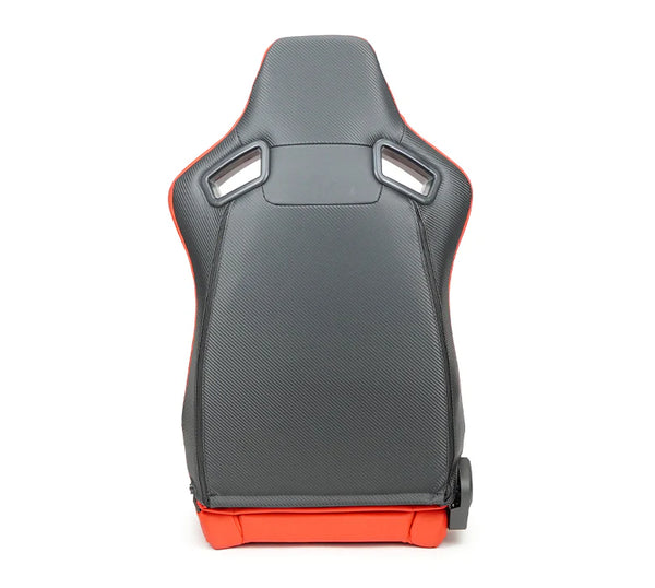 NRG Innovations PRISM RSC-750RD/BK L/R Omega Reclining Aftermarket Car Van Motorhome RV Bucket Seats - Lambo Orange