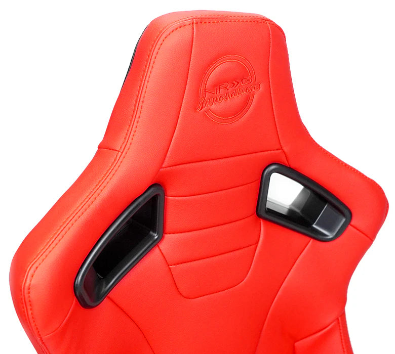 NRG Innovations PRISM RSC-750RD/BK L/R Omega Reclining Aftermarket Car Van Motorhome RV Bucket Seats - Lambo Orange