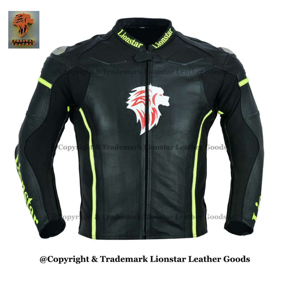 Cowhide Racing Jacket with CE Armor, Speed Hump, & External Hard Shoulders (Unisex)