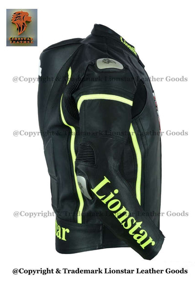 Cowhide Racing Jacket with CE Armor, Speed Hump, & External Hard Shoulders (Unisex)