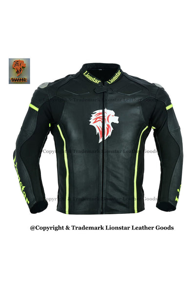 Cowhide Racing Jacket with CE Armor, Speed Hump, & External Hard Shoulders (Unisex)