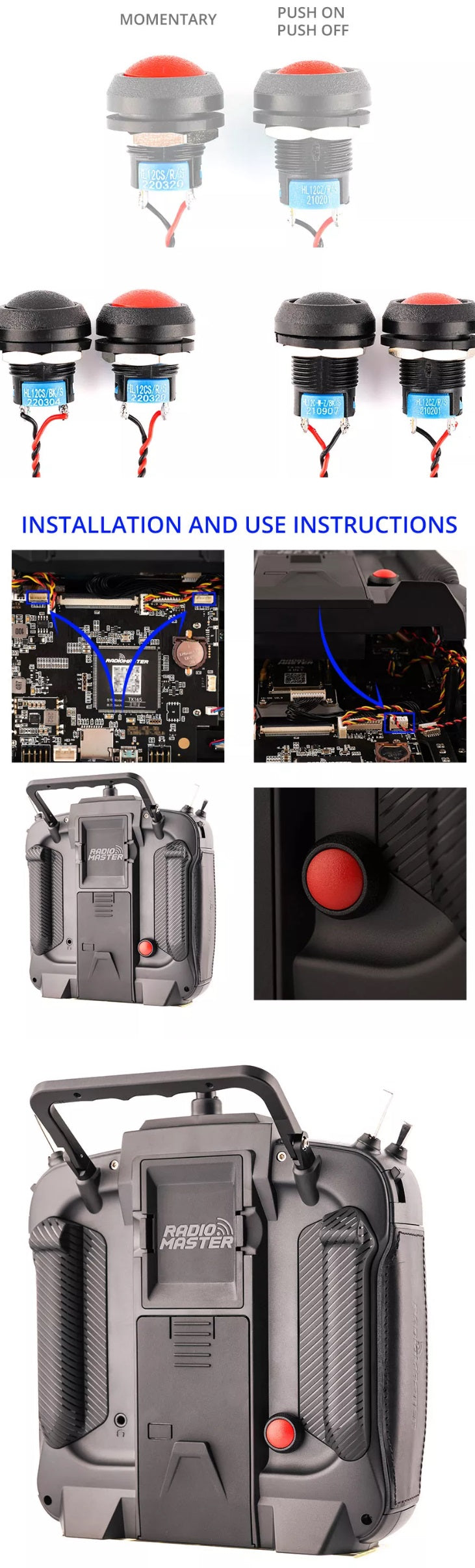 RadioMaster DIY Upgrade Button (Push/Momentary)