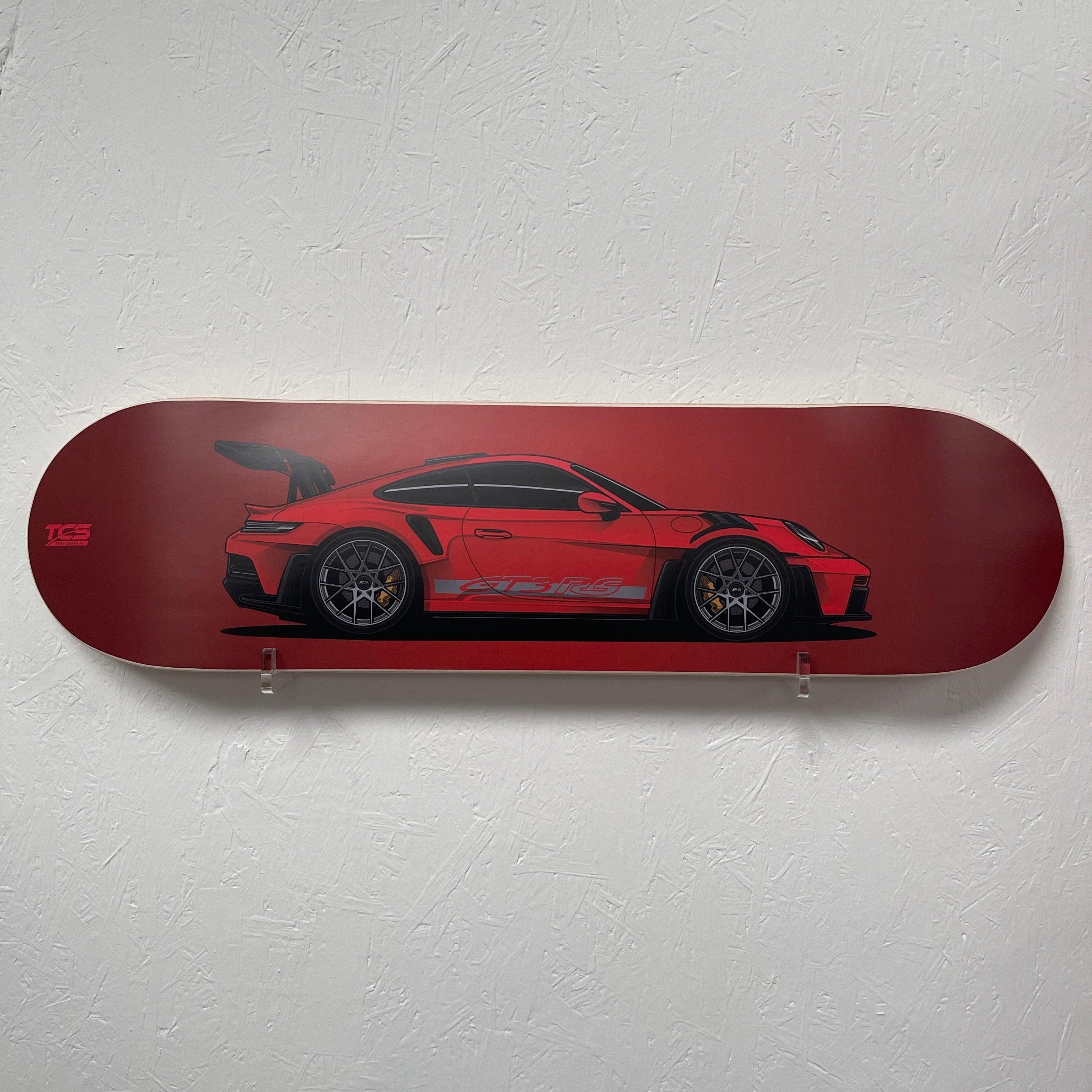 Porsche 911 GT3 RS Skate Deck Wall Art - Red