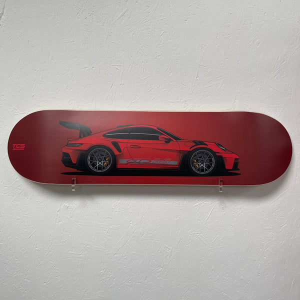 Porsche 911 GT3 RS Skate Deck Wall Art - Red