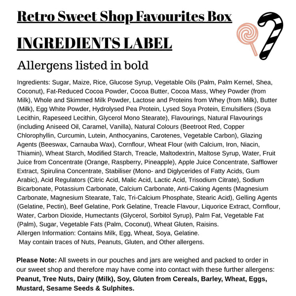 Retro Sweet Shop Favourites Box