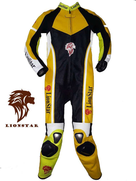 Lionstar Cowhide Suit | Red/Yellow Kids & Adult Racing Leathers