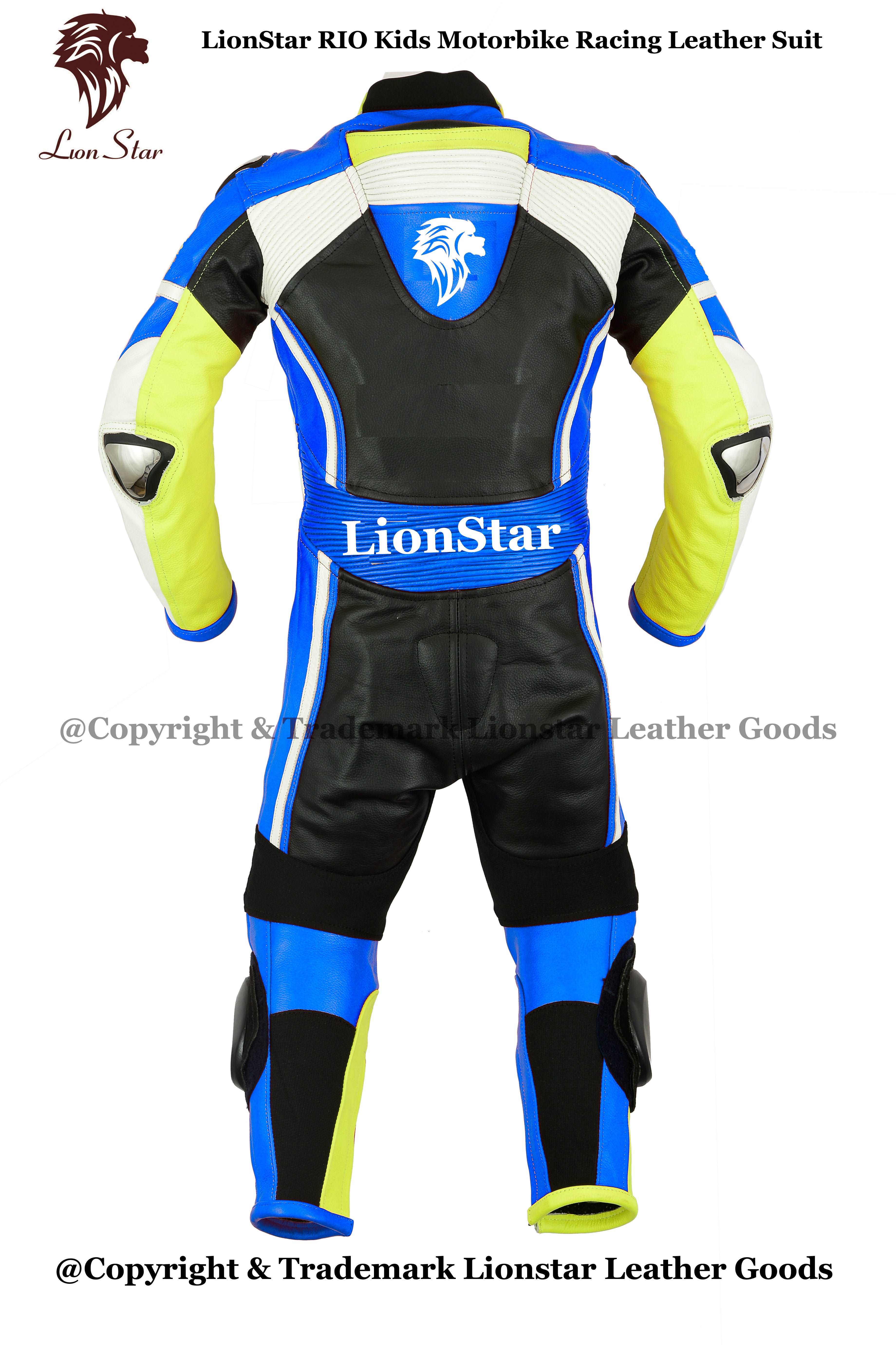 Lionstar Rio Leather Motorcycle Racing Suit - Adults & Kids CE Approved