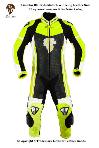 Lionstar Rio Leather Motorcycle Racing Suit - Adults & Kids CE Approved