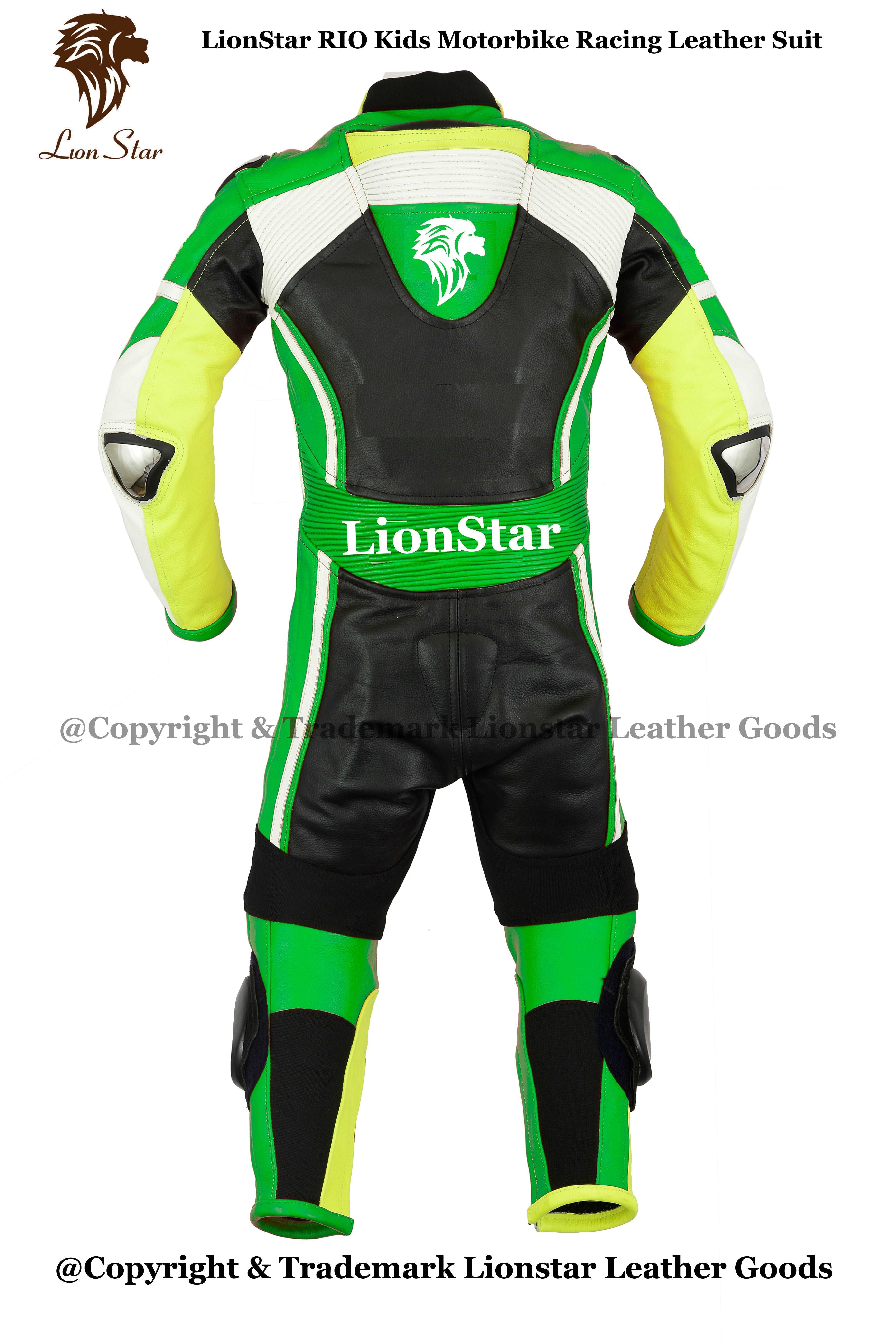 Lionstar Rio Leather Motorcycle Racing Suit - Adults & Kids CE Approved