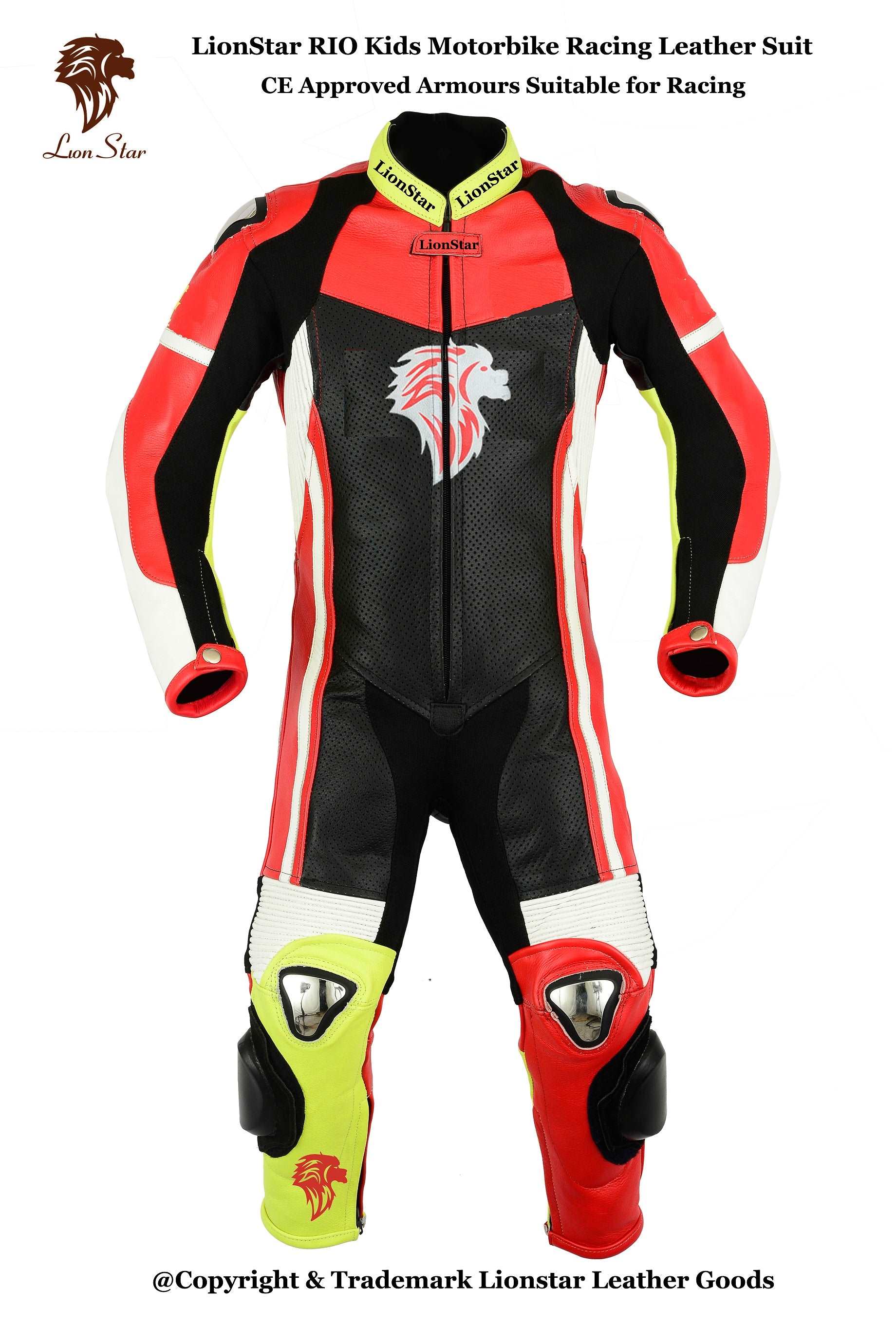 Lionstar Rio Leather Motorcycle Racing Suit - Adults & Kids CE Approved