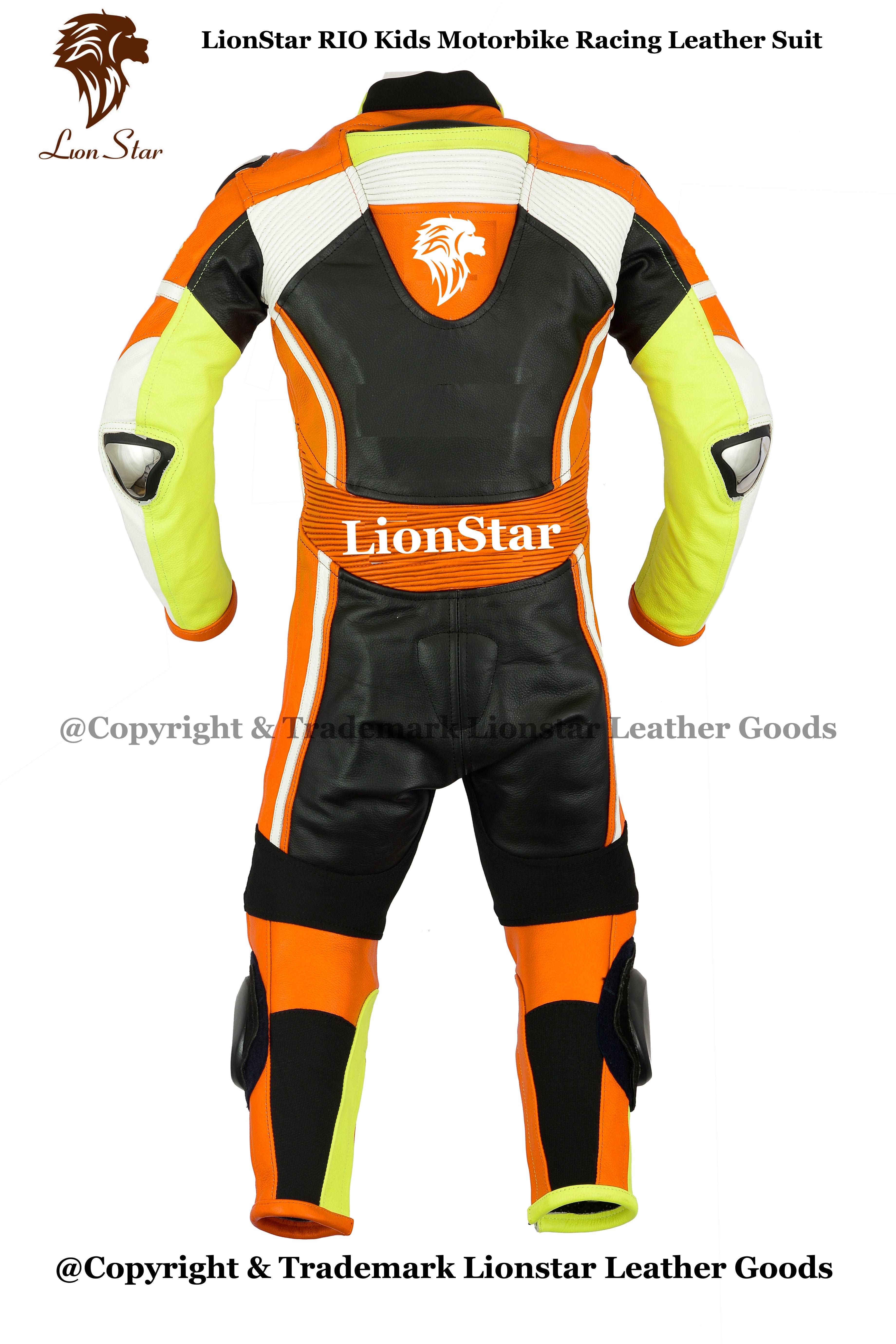 Lionstar Rio Leather Motorcycle Racing Suit - Adults & Kids CE Approved