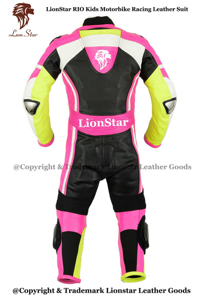 Lionstar Rio Leather Motorcycle Racing Suit - Adults & Kids CE Approved