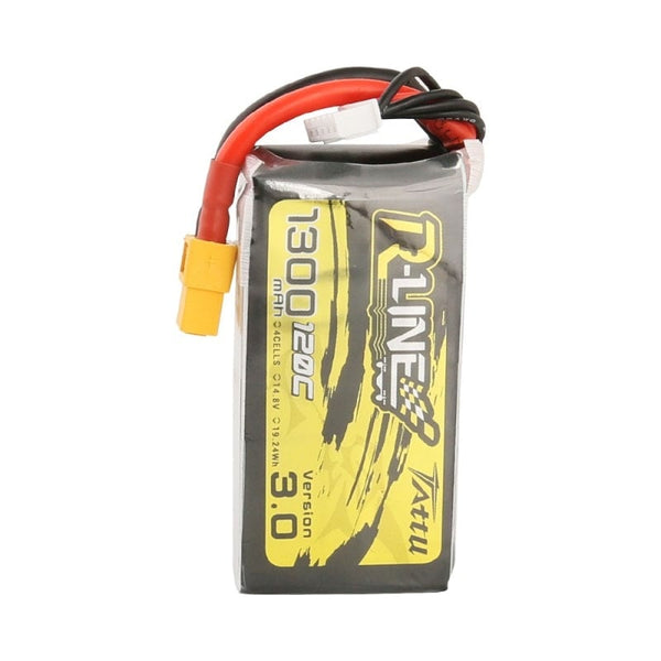 Tattu R-Line 3.0 1300mAh 14.8V 120C 4S1P Lipo Battery Pack with XT60 Plug