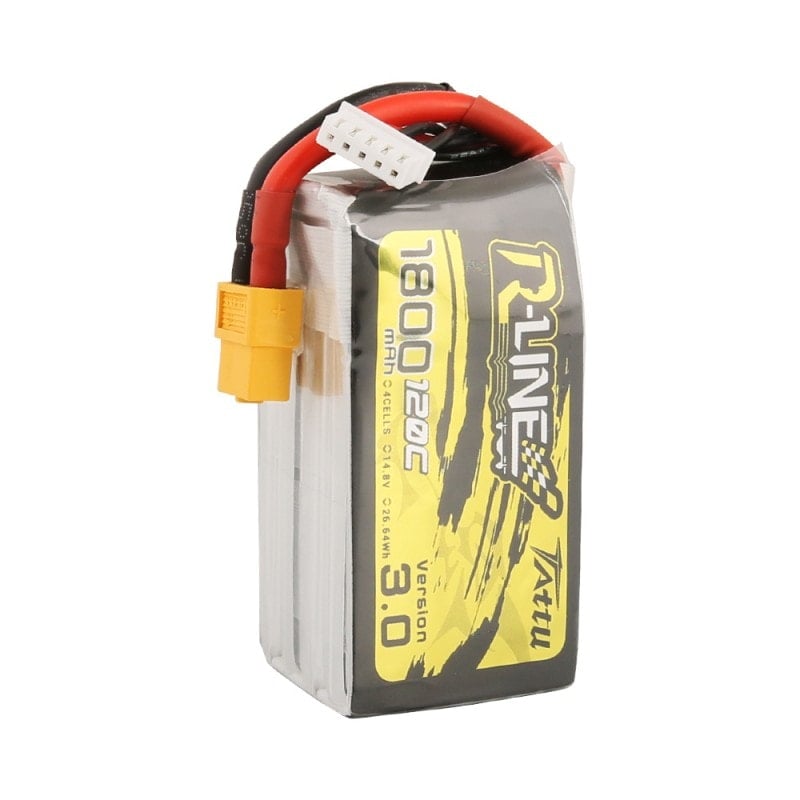 Tattu R-Line 3.0 1800mAh 14.8V 120C 4S1P Lipo Battery Pack with XT60