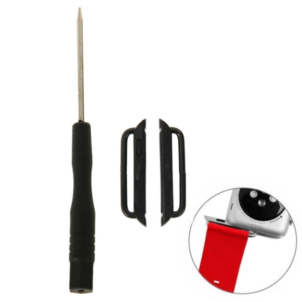 2 PCS for Apple Watch 42mm Metal Strap Connector Metal Buckle with Screwdrivers Tool