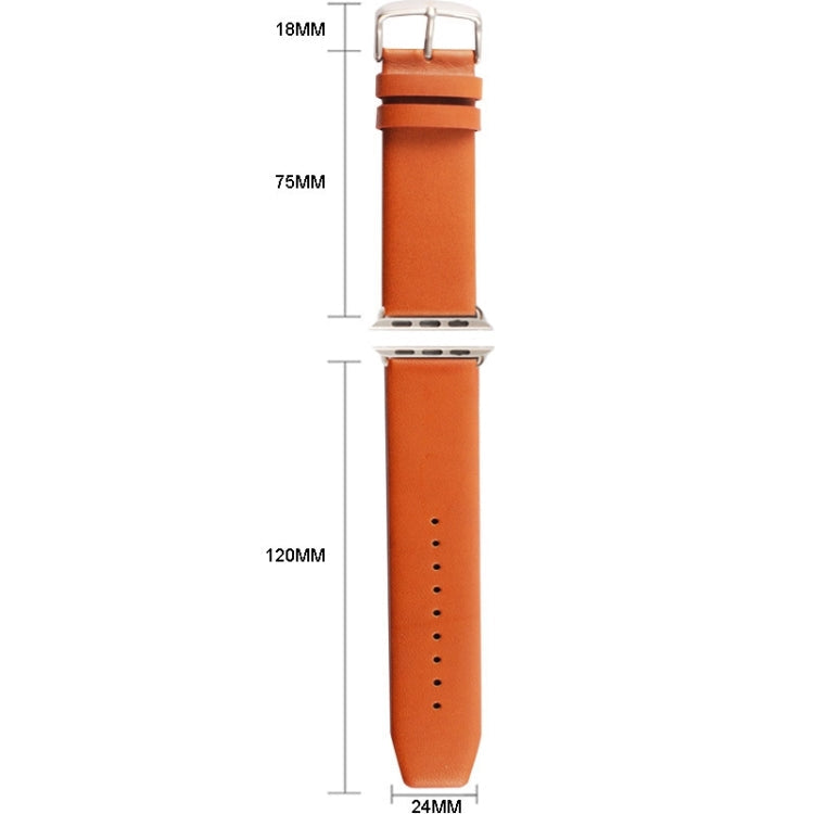 Kakapi for Apple Watch 42mm Subtle Texture Brushed Buckle Genuine Leather Watch Band with Connector