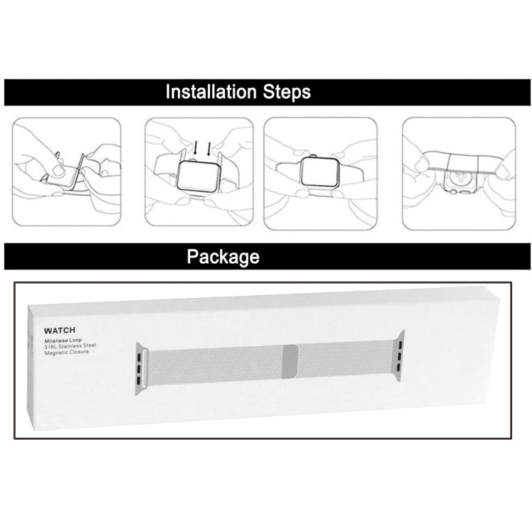 For Apple Watch 42mm Milanese Loop Magnetic Stainless Steel Watch Band
