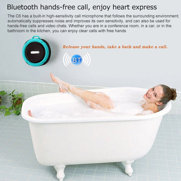 C6 Outdoor Waterproof Bluetooth Speaker with Suction, Support Hands-free Calling