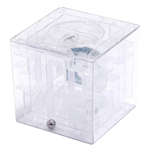 3D Puzzle Transparent Money Maze Bank Saving Coin Gift Box