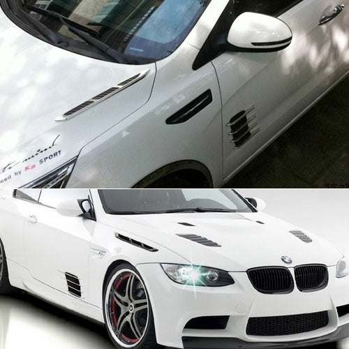 2 PCS Hood Side Shark Gill Simulation Air Flow Vent Fender Sticker for Car Decoration, Size: 22cm x 20cm x 2cm