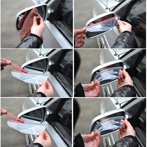 2 PCS Flexible Shielding Rain Board Sun Visor Shade Rearview Mirror for Car Rearview Mirrors